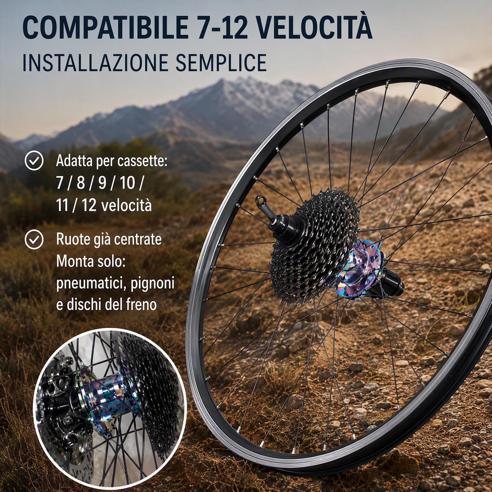 Jeu de roues VTT 29" - Frein à disque - Roue avant et arrière