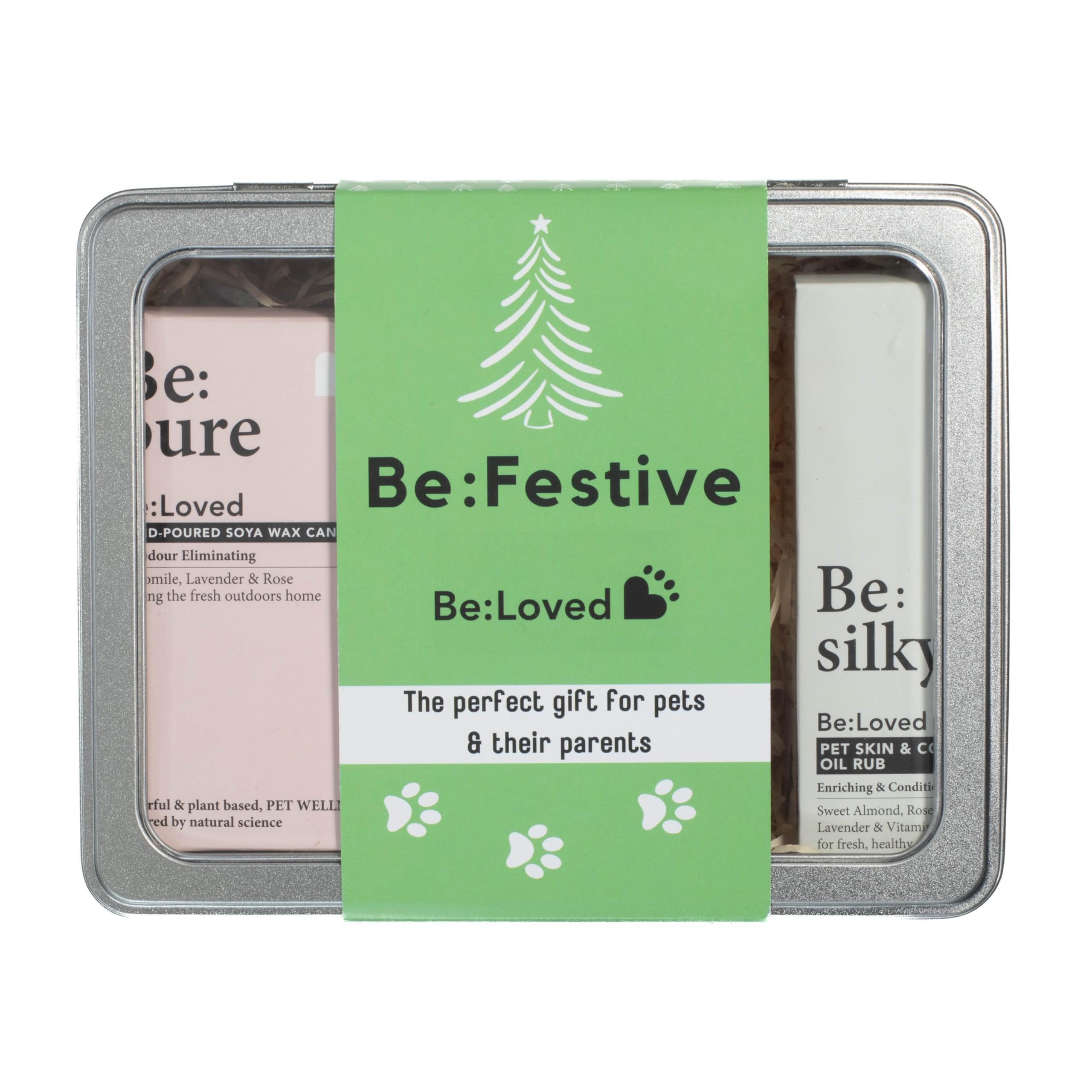 Be:LovedBe:Festive Set - Soothing for Soft Skin and Happier Pets, Tested on Humans, Natural Grooming Care with Essential Oils, Made in the UK, Stocking Present for Dogs (Set of 5)