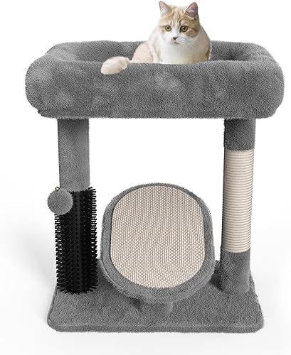 Miniatura 1 de Pawstory Torre para gatos, árbol para gatos de interior, torre de escalada para gatos con cómoda percha superior, poste rascador cubierto de sisal y