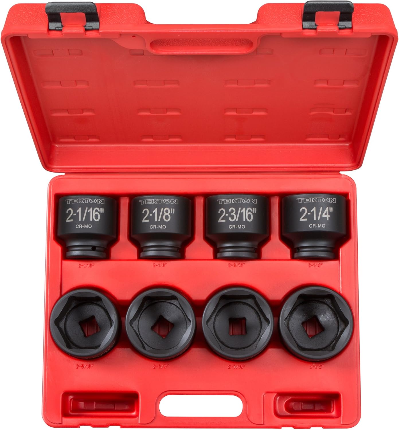 TEKTON 3/4 Inch Drive Shallow 6-Point Impact Socket Set with Case, 8-Piece (2-1/16-2-1/2 in.) | 4893
