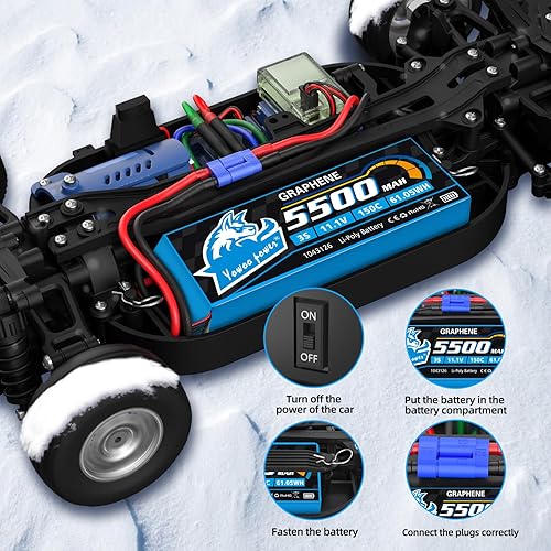 Miniatura 2 de Yowoo - Batería Lipo 3S 150C 5500mAh 11.1V batería de grafeno EC5 conector con placas de metal para RC Avión Helicóptero F450 Quadcopter Coche