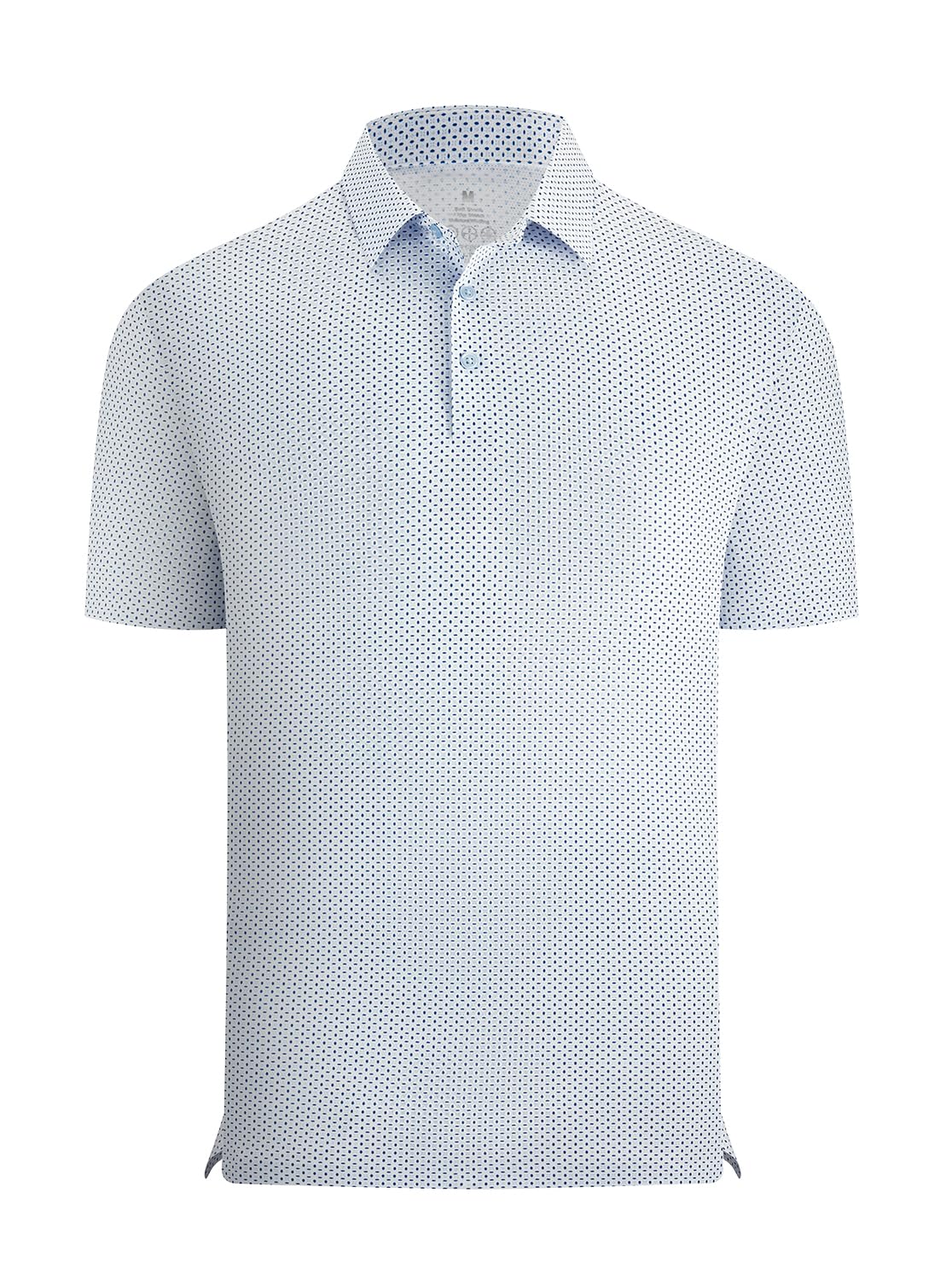 Damipow Mesh Golf Shirts for Men Dry Fit Seamless Moisture Wicking Mens Polo Short Sleeve Casual Print Collared
