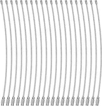 Stainless Steel Key Ring Loop Holder,Nylon Coated Screw Lock Key Rings,Wire Diameter 2 mm,20 Pieces