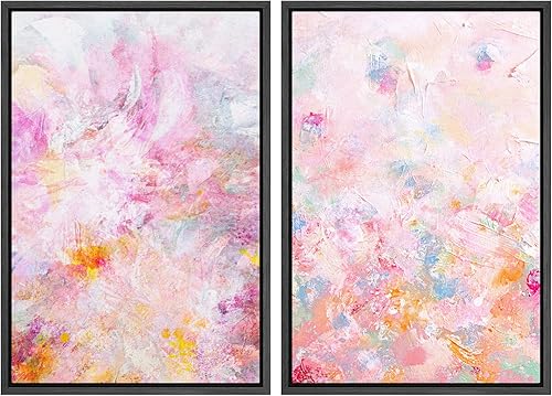 Miniatura 38 de SIGNLEADER Lienzo enmarcado para pared, juego de arte geométrico de mediados de siglo, formas de tocadiscos de música, ilustraciones abstractas,