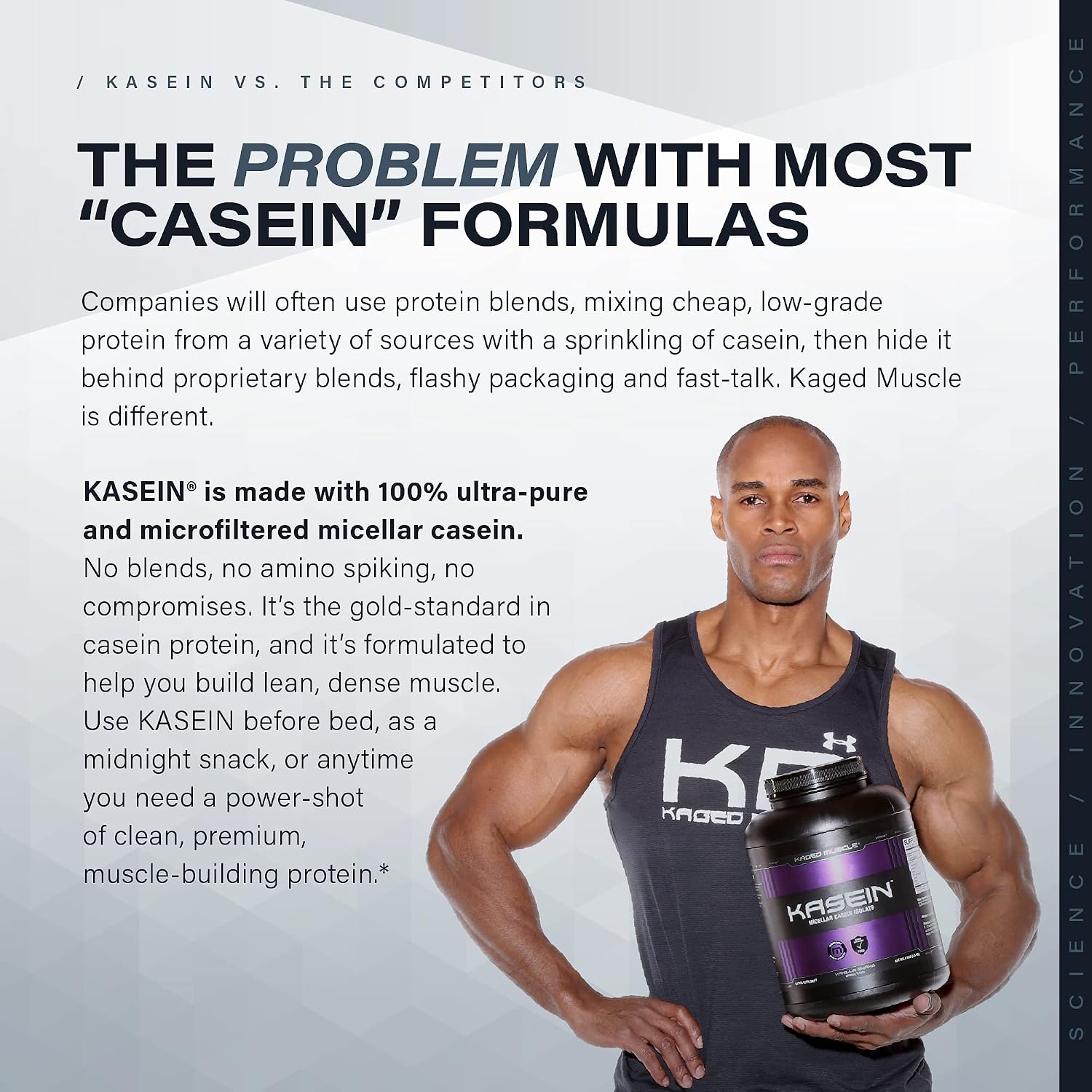 Kaged Muscle, Premium Kasein Protein Powder, Micellar Casein, Vanilla, Banned-Substance Free, Protein Supplement, Build Muscle, Boost Recovery, Casein, Chocolate PB