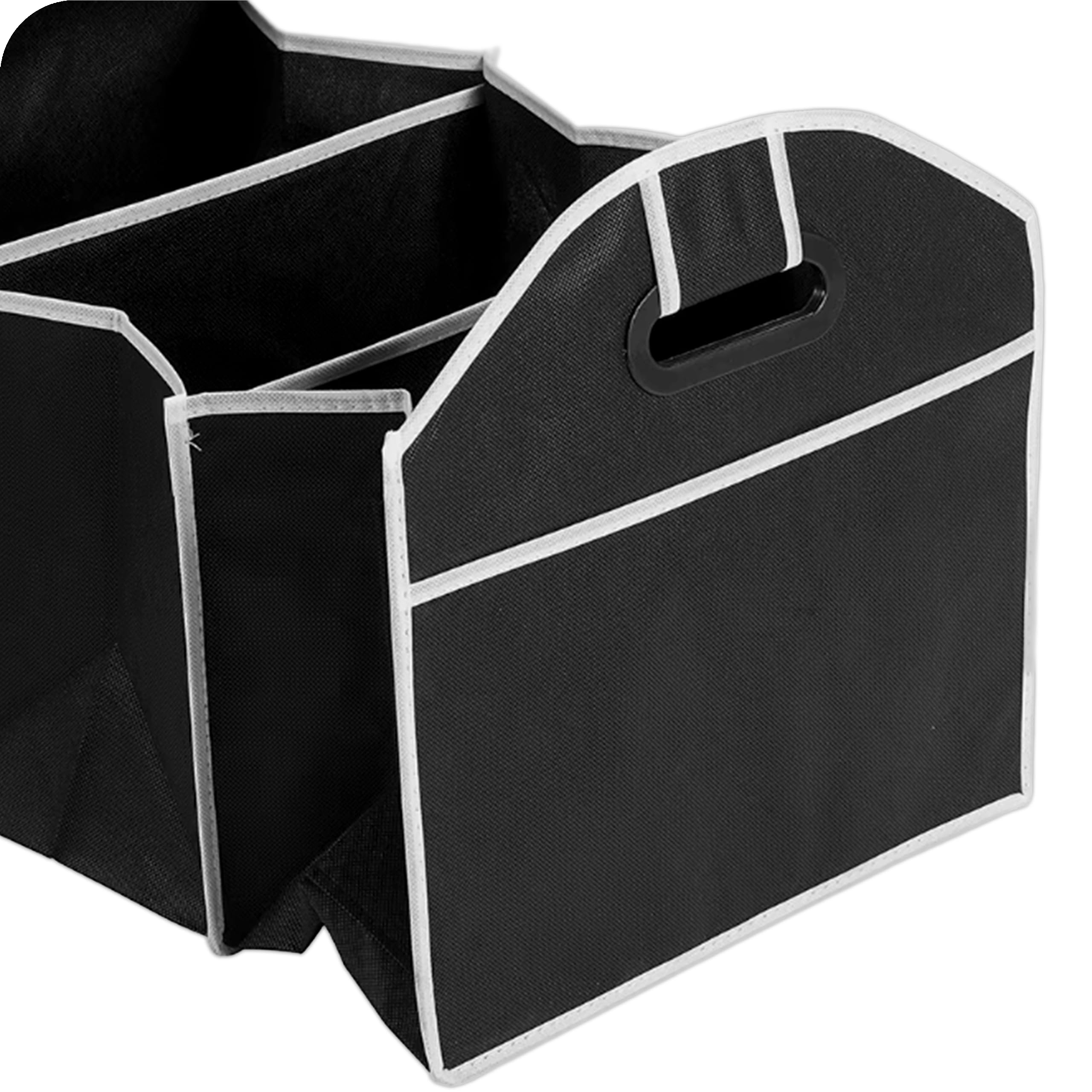 KRUMAD Organizer do bagażnika samochodowego składany, torba do auta na zakupy i akcesoria, stabilna skrzynka organizer, porządek w bagażniku, czarny, 32x31,5x54 cm