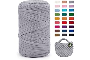 T-Shirt Yarn, 400g/131 Yards Elastic Fabric Crochet Cloth T Shirt Yarn, Soft...