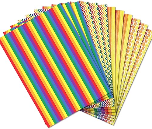 Miniatura 6 de LDGOOAEL Hojas de papel de regalo planas  12 hojas con 4 padres arcoíris, papel de regalo para vacaciones, cumpleaños, LGBT  precortadas y plegadas