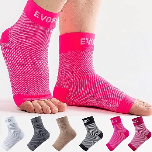 Manga de compresión para el tobillo, calcetines de fascitis plantar de 20-30 mmHg, calcetines de compresión de tobillo para mujeres y hombres (1