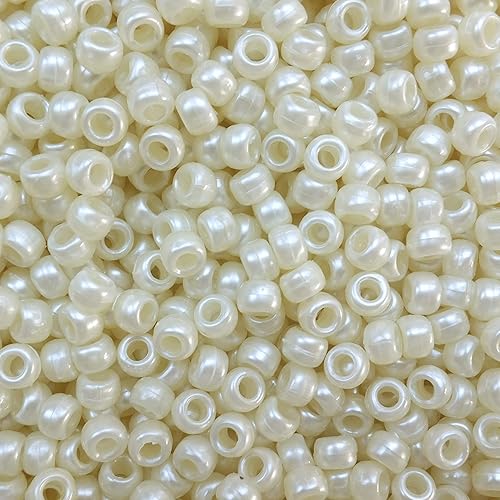 Cuentas de caballo de cuervo perla de ceam de vainilla hechas en Estados Unidos 0.236x0.354 in, B07772