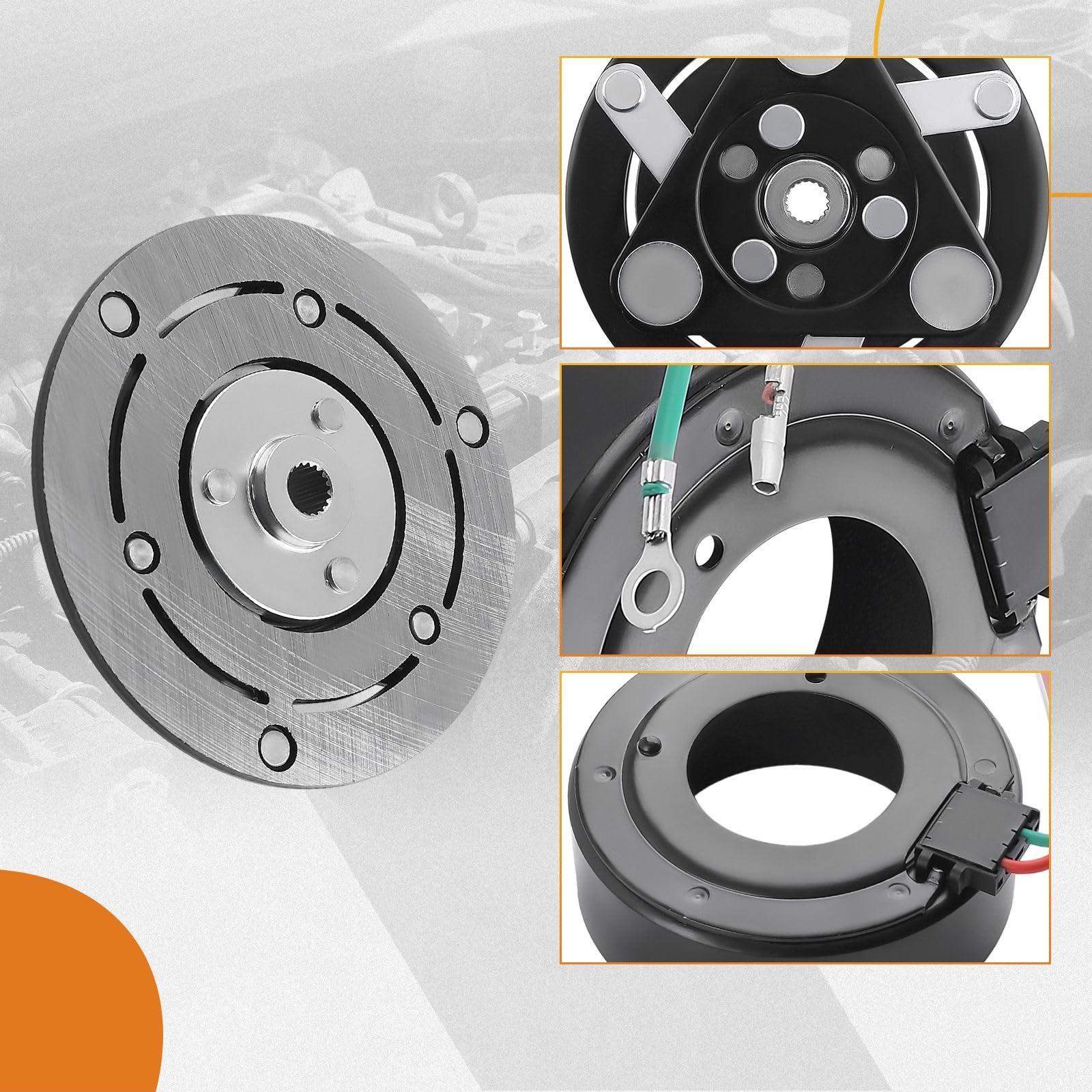maXpeedingrods 38800RB7Z02, 38800RB7Z020M201 TRSE07 12V sprężarka klimatyzacji sprzęgło magnetyczne do Honda Civic VIII Jazz III 38800RB7Z51, 38800RB7Z510