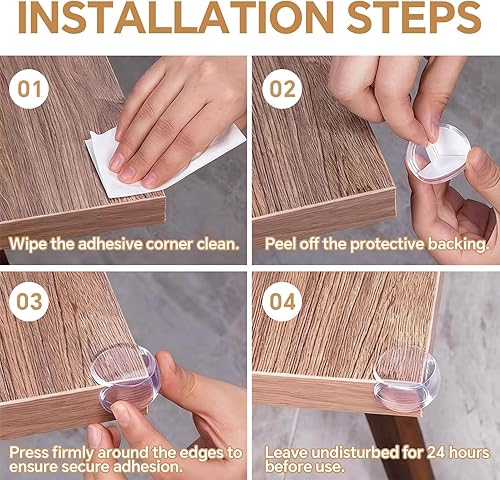 Miniatura 5 de Paquete de 16 protectores de esquina para bebés, protectores de esquinas transparentes y protectores de bordes, protectores de seguridad