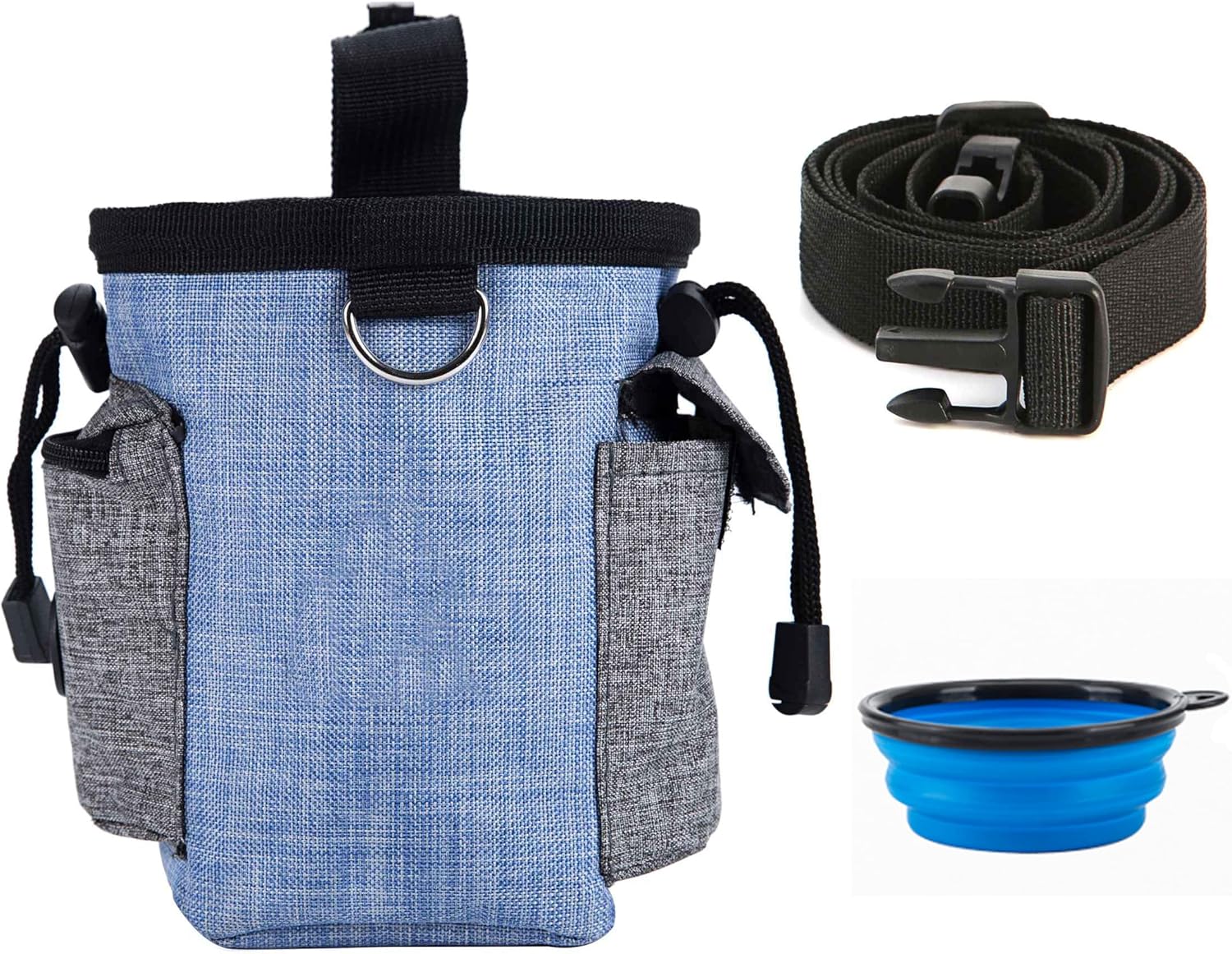 MYKOMI Pet Dog Treat Pouch Waist Bag + Dog Collapsible Bowl, Auto