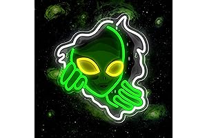 Alien Neon Sign - Dimmable Green Alien Led Neon Lights for Wall Decor