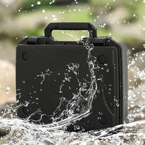 Miniatura 6 de Funda rígida para micrófono, drones, cámara, equipos, funda de almacenamiento portátil, TORIBIO Hard Box precortada espuma extraíble, impermeable