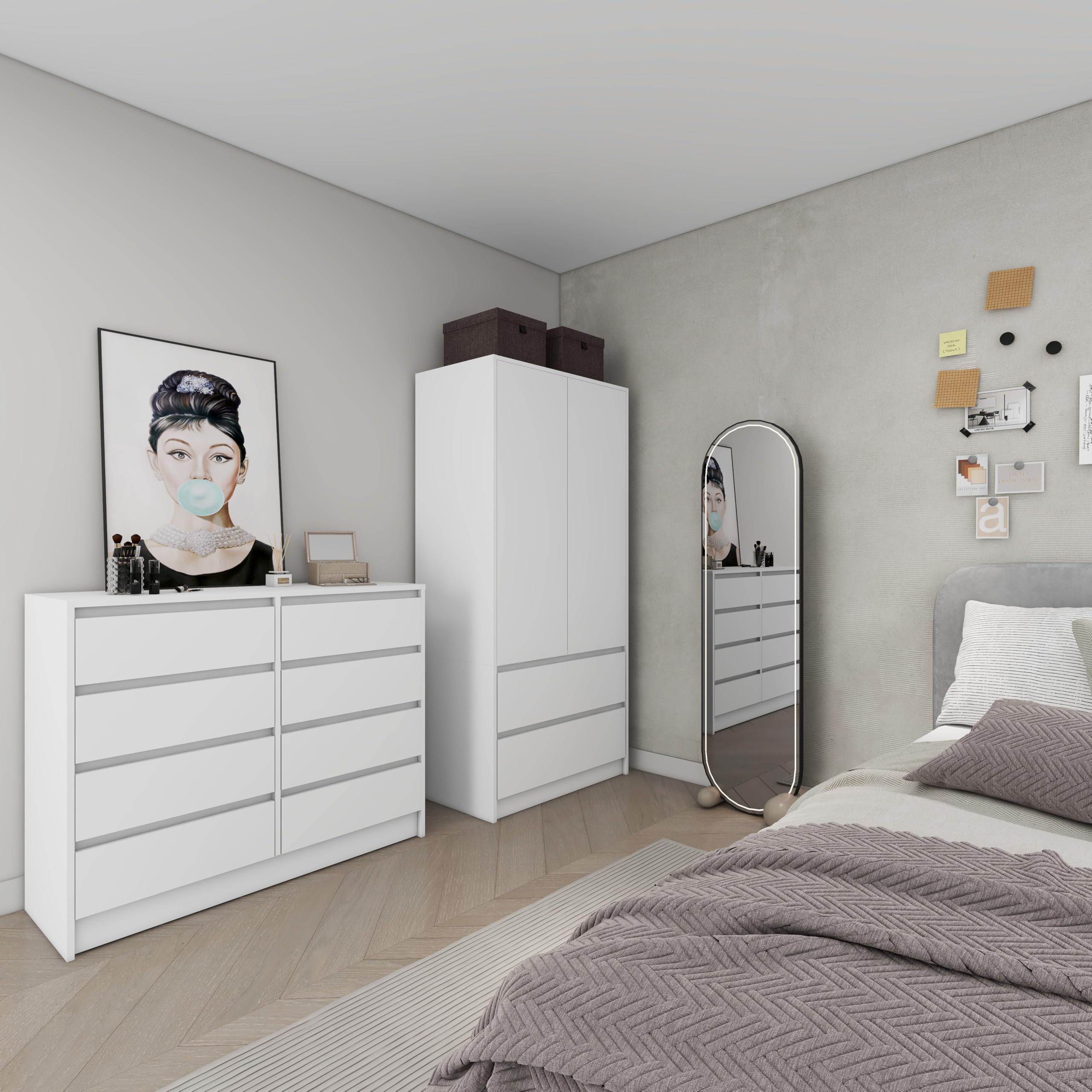 BDW - Kommode mit Schubladen - Sideboard Wohnzimmer - 120 cm breit, 100 cm hoch