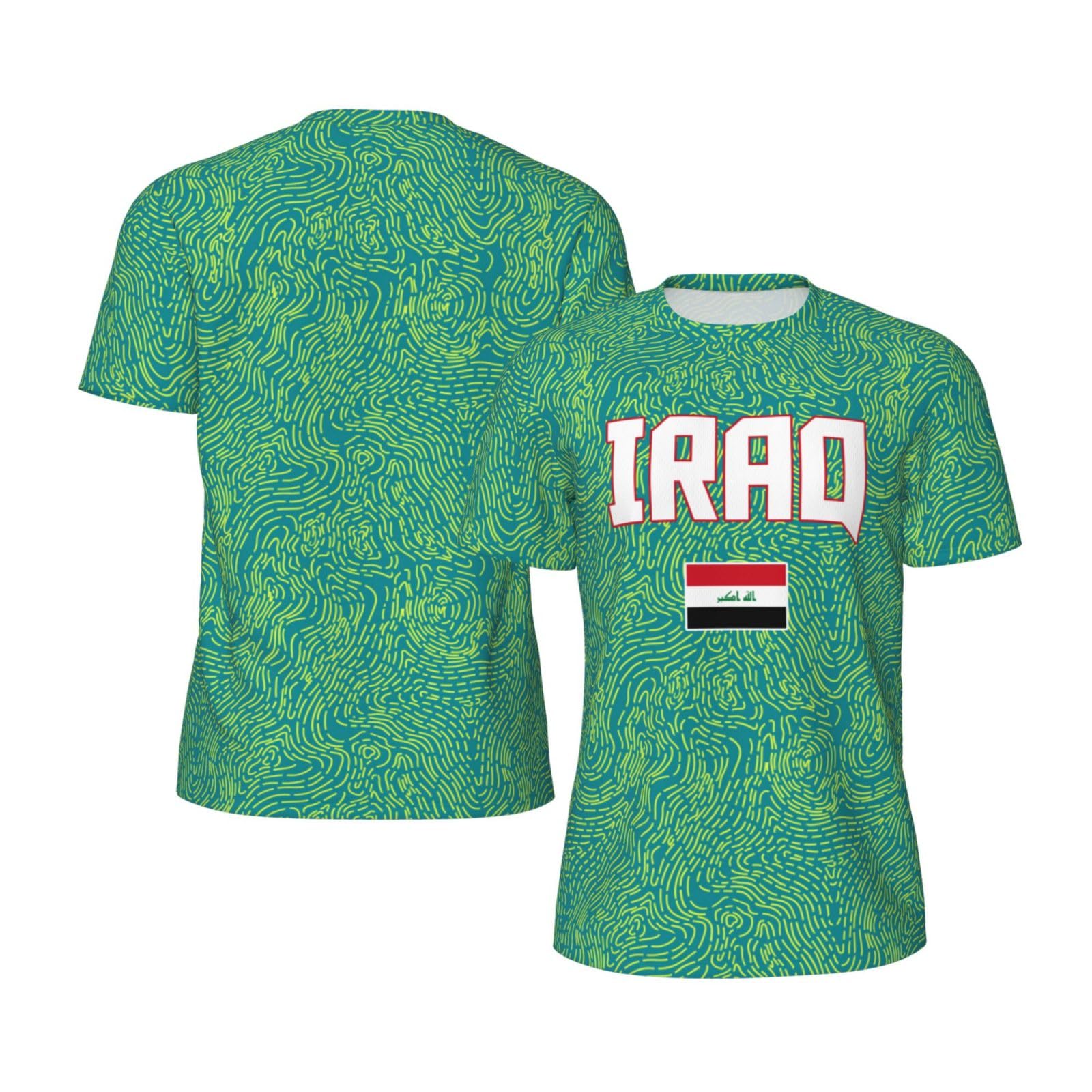 DABOYOZHZH Iraq Flag Cool Iraqans (146) Sports Jersey Mesh T-Shirt 3D Print for Running Cycling Soccer Tennis Fitness Climbing Shirts