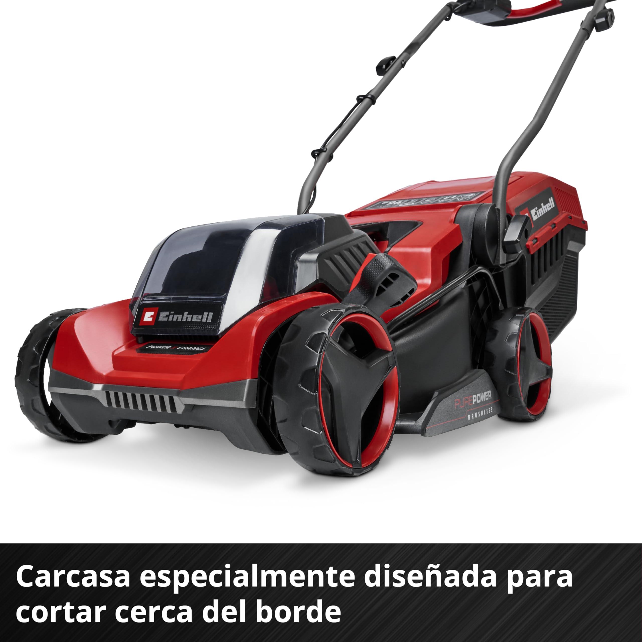 Einhell cortacésped con batería GE-CM 18/32 C Li BL-Solo Power X-Change (18 V, 32 cm de Ancho de Corte, hasta 270 m2, brushless, Cesta 27 l, Corte Cerca del Borde, sin batería)