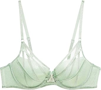 Savage X, Women's, Going Platinum Mesh Caged Demi Bra, Mesh