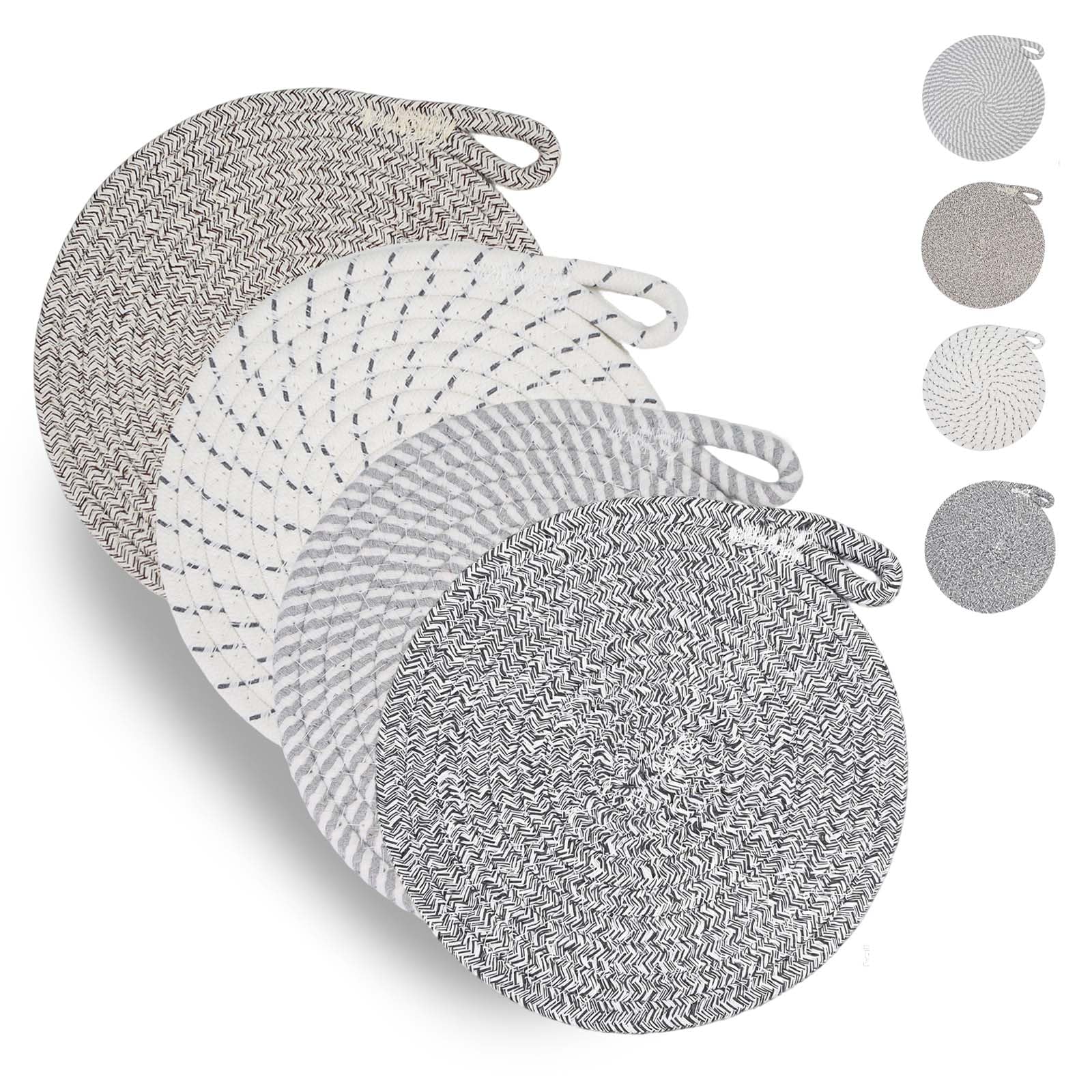 lot de 4 dessous de plat coton tressé