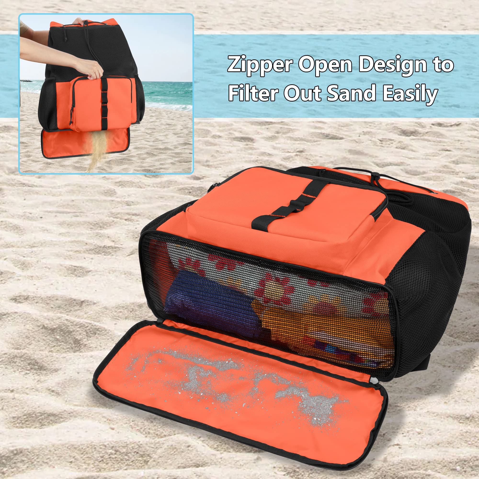 Fasrom Sac à dos de plage avec fond zippé, Grand Sac de Plage pour Voyage and Sport