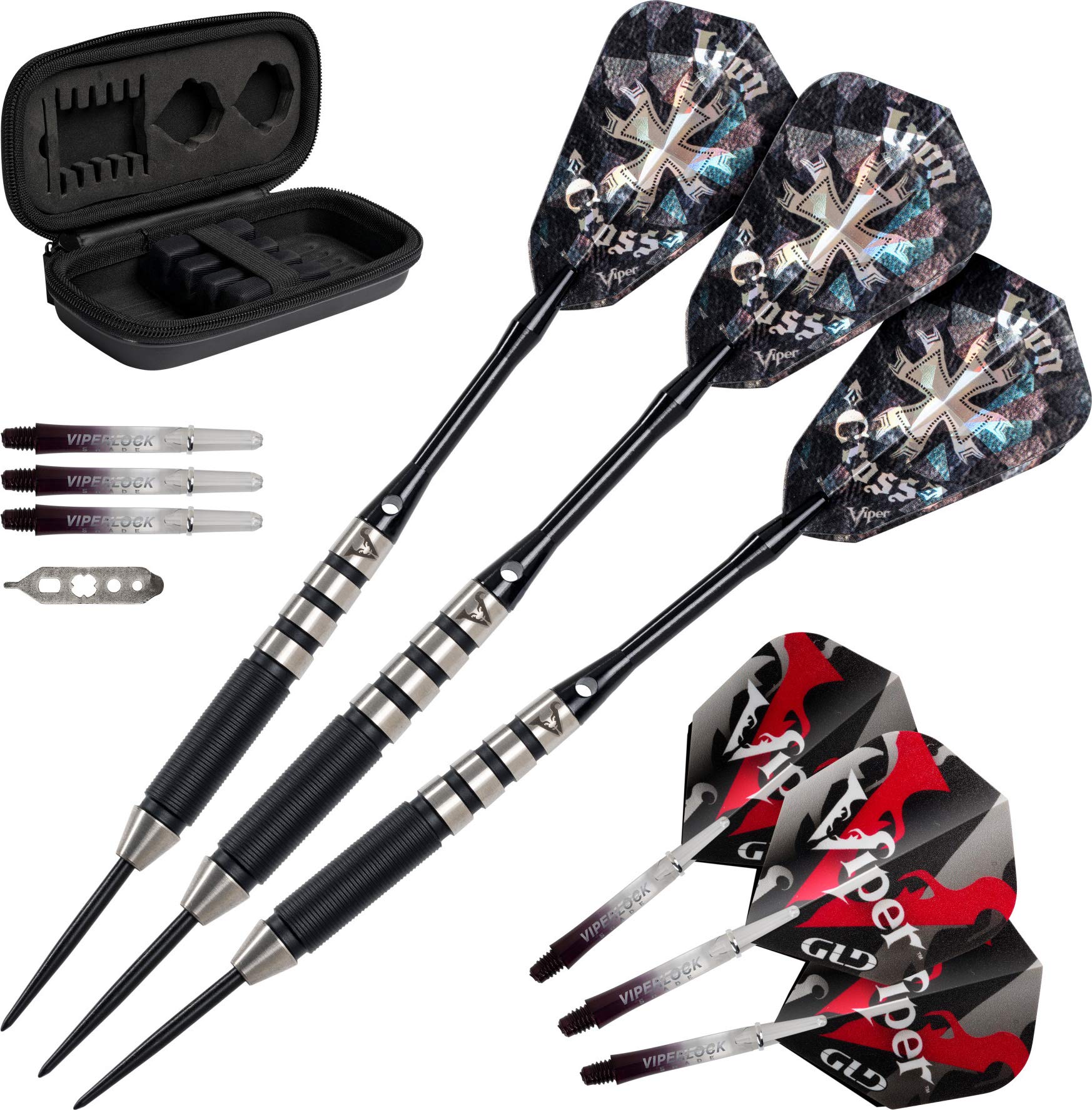 Viper Desperado Iron Cross 80% Tungsten Steel Tip Dart Set with Case