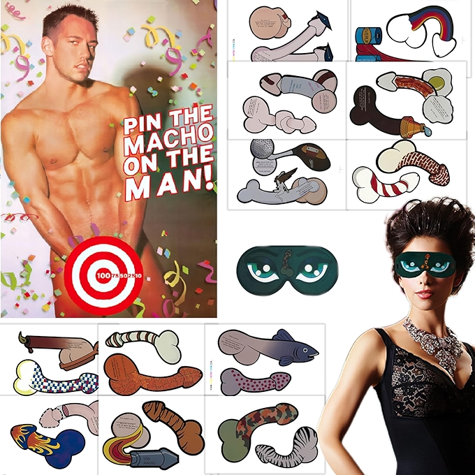 26件单身派对用品，单身派对贴纸游戏、 bridal shower 游戏装饰、沙滩泳池装饰及单身女子派对游戏