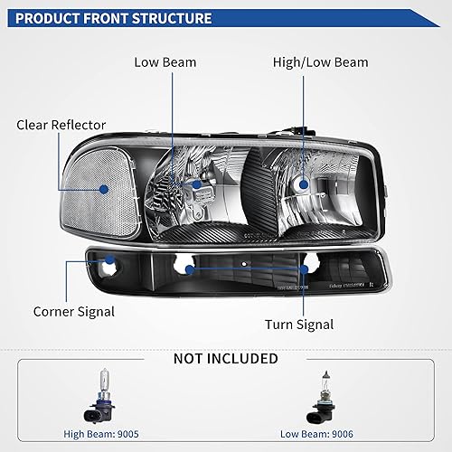 Miniatura 373 de oEdRo Faros delanteros compatibles con Ford F150 / 06-08 Lincoln Mark LT Pickup 2004, 2005, 2006, 2007, 2008, Ford F150 / 06-08 Lincoln Mark LT OE