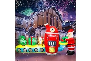 10FT Large Christmas Inflatables Outdoor Decorations Train Blow Up Christmas Inflatables Tree...