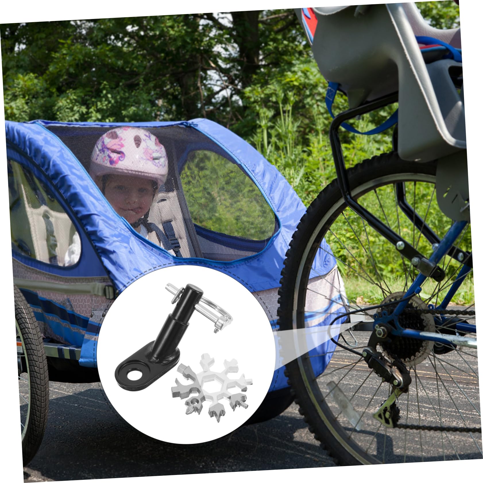 HEMOTON Zubehör für Fahrradanhänger Anhänger für Fahrrad fahrradanhänger zubehör Anhang Anhängerkupplung Traktion Fahrrad Werkzeug Fahrradteil aus Metall Eisen Black