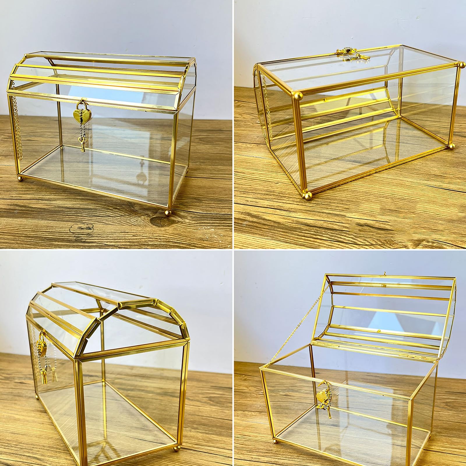 Custodia per Esposizione schede, L | Memory Box in vetro con serratura chiara organizzazione delle lettere sull ' area visualizzazione del