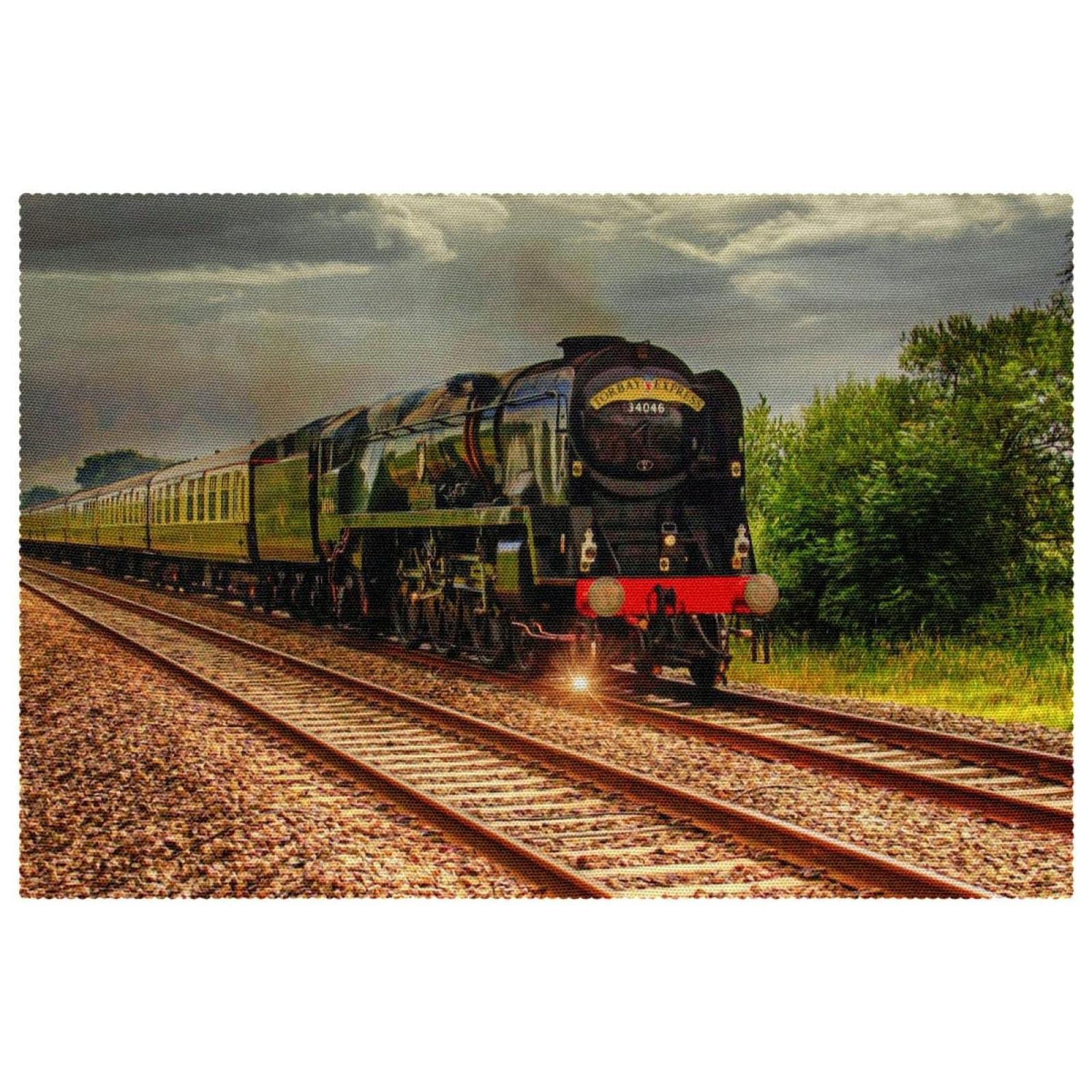 Djsimfhdng Multicolor Old Train Steam Locomotive Placemats Set Of 1 For Dining Table Washable Non Slip Placemat For Christmas Holiday Birthday Party Table