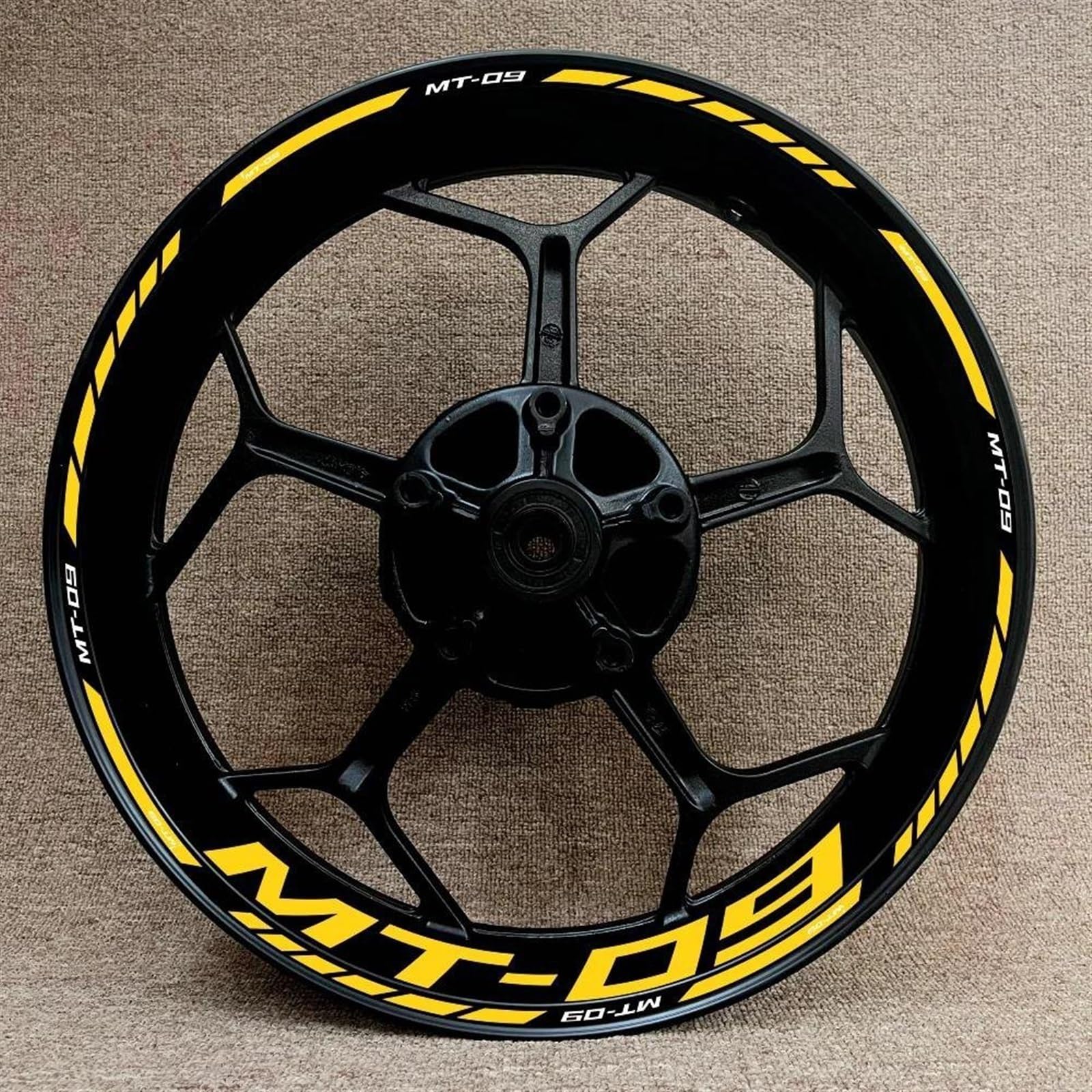 1 Set of Motorcycle Wheel Stickers Stripes Reflective Rim for Yamaha Mt09 Mt-09 Decorative(Color5)