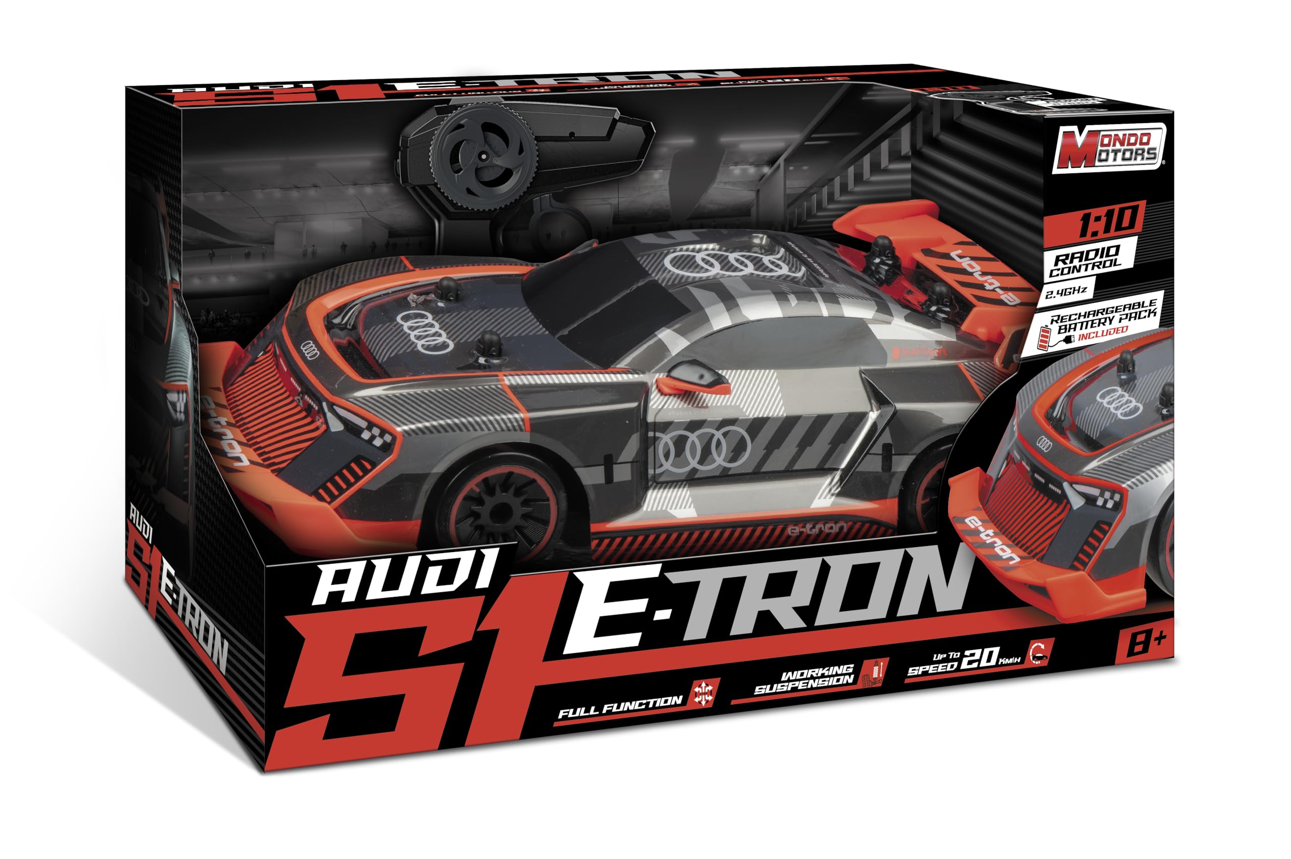 Mondo Motors - AUDI S1 E-TRON - 2.4 GHz - modello radiocomandato in scala 1:10 - batterie incluse - 63803
