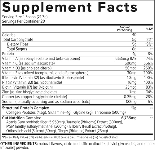 Miniatura 5 de Essential Nutrition - Colágeno intestinal - Polvo de péptidos de colágeno - Suplemento de salud intestinal Inmunidad - Fibra prebiótica, extracto de