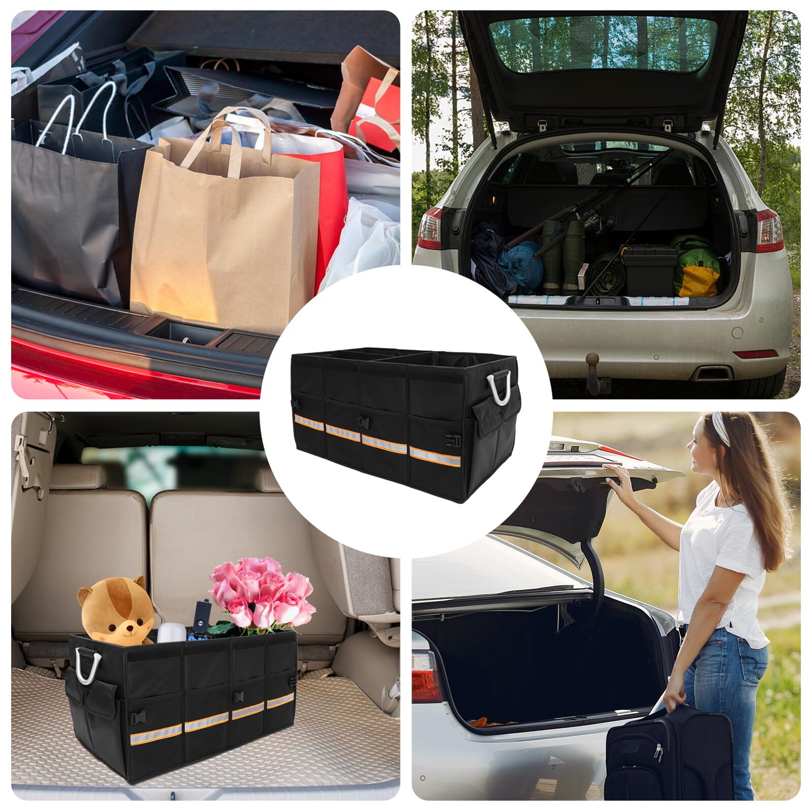 VALICLUD Organizer per Bagagliaio Auto Scomparti in Oxford Nero