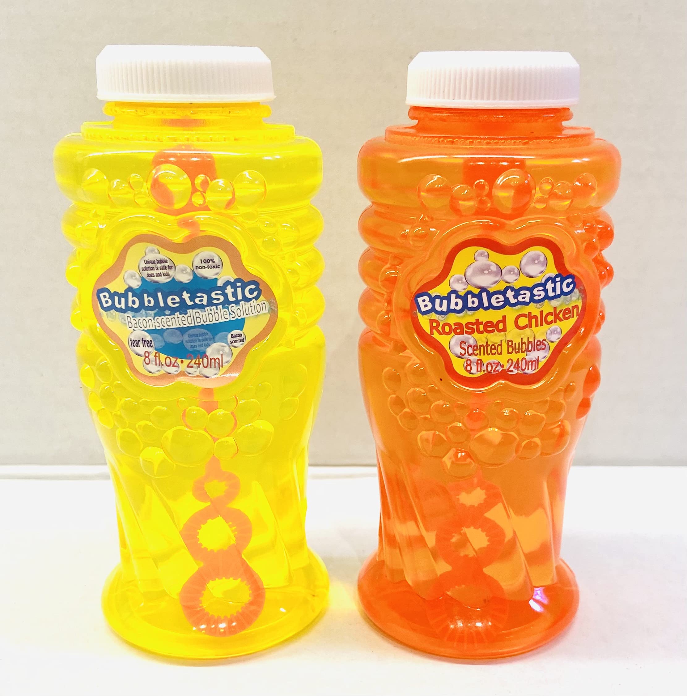 Roasted Chicken and Bacon Scented Dog Bubbles - 2 Pack, 8 oz Each - 100% Non Toxic and Tear Free