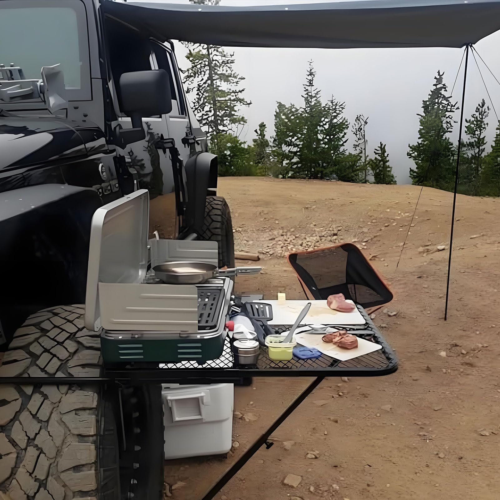 Table à tréteaux portable pour pneus de voiture pour l'extérieur, café, salle à manger, cuisine, pique-nique, barbecue, camping, table de camping pliante légère avec hauteur réglable, mini tables de