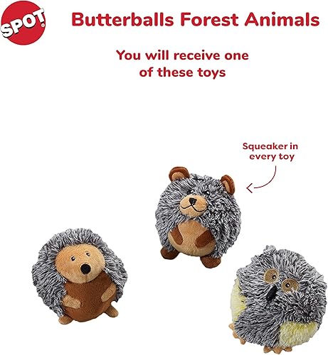 Miniatura 2 de Ethical Pet Butterballs - Juguete para perro, 4 pulgadas, bosque, surtido para todos los tamaños de raza
