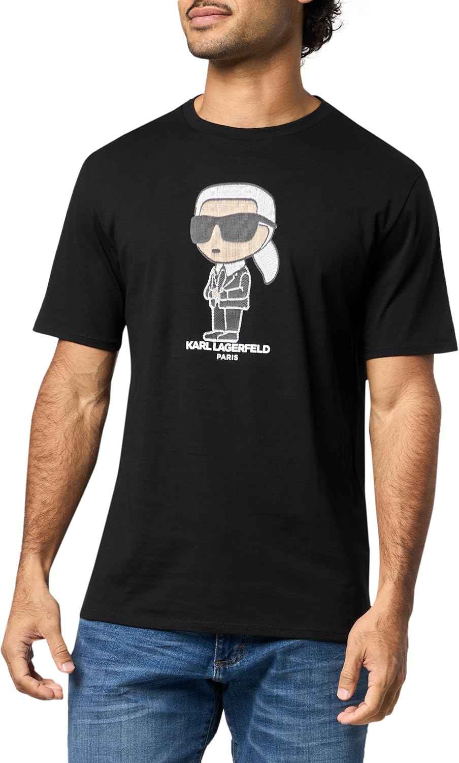KARL LAGERFELD Mens Crewneck Short Sleeve Graphic Design Karl Character T-Shirt