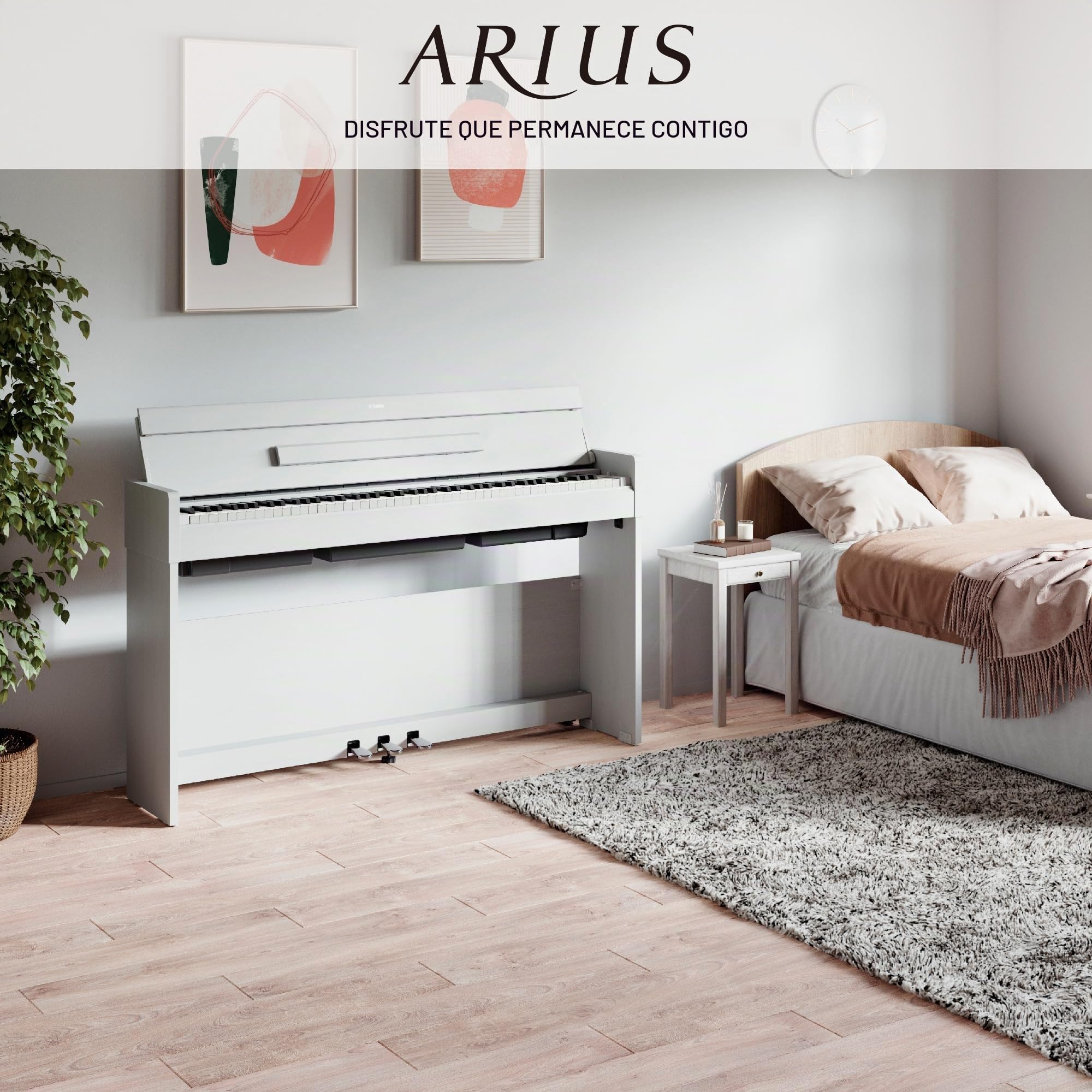 Yamaha ARIUS YDP-S35 - Piano digital elegante para aficionados, para una experiencia similar a la de un piano acústico, adecuado para cualquier rincón de la casa, en blanco