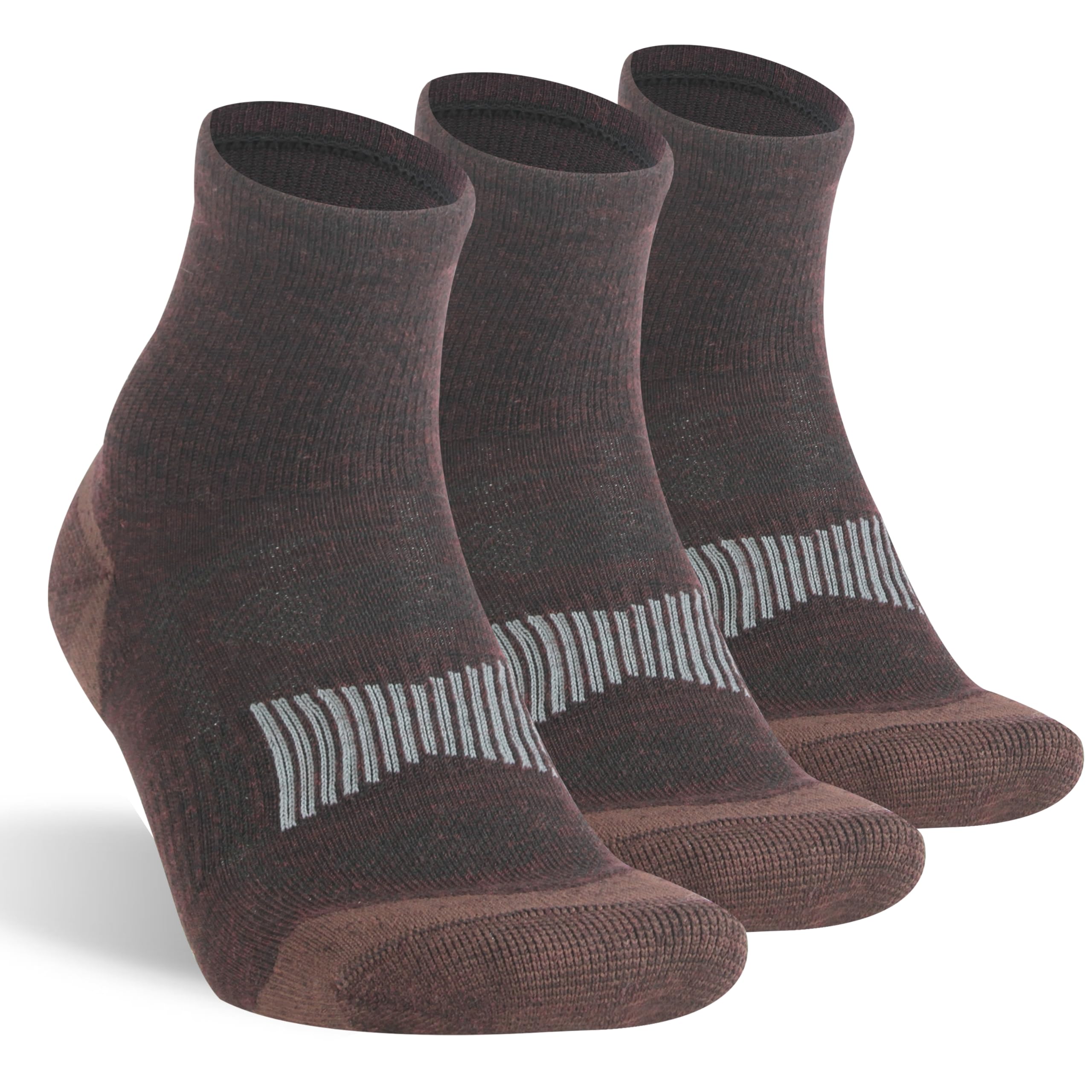 RTZATRTZAT Merino Wool Ankle Socks, Men's Women's 90% Wool Athletic Thin Running Moisture Wicking Socks, 3 Pairs