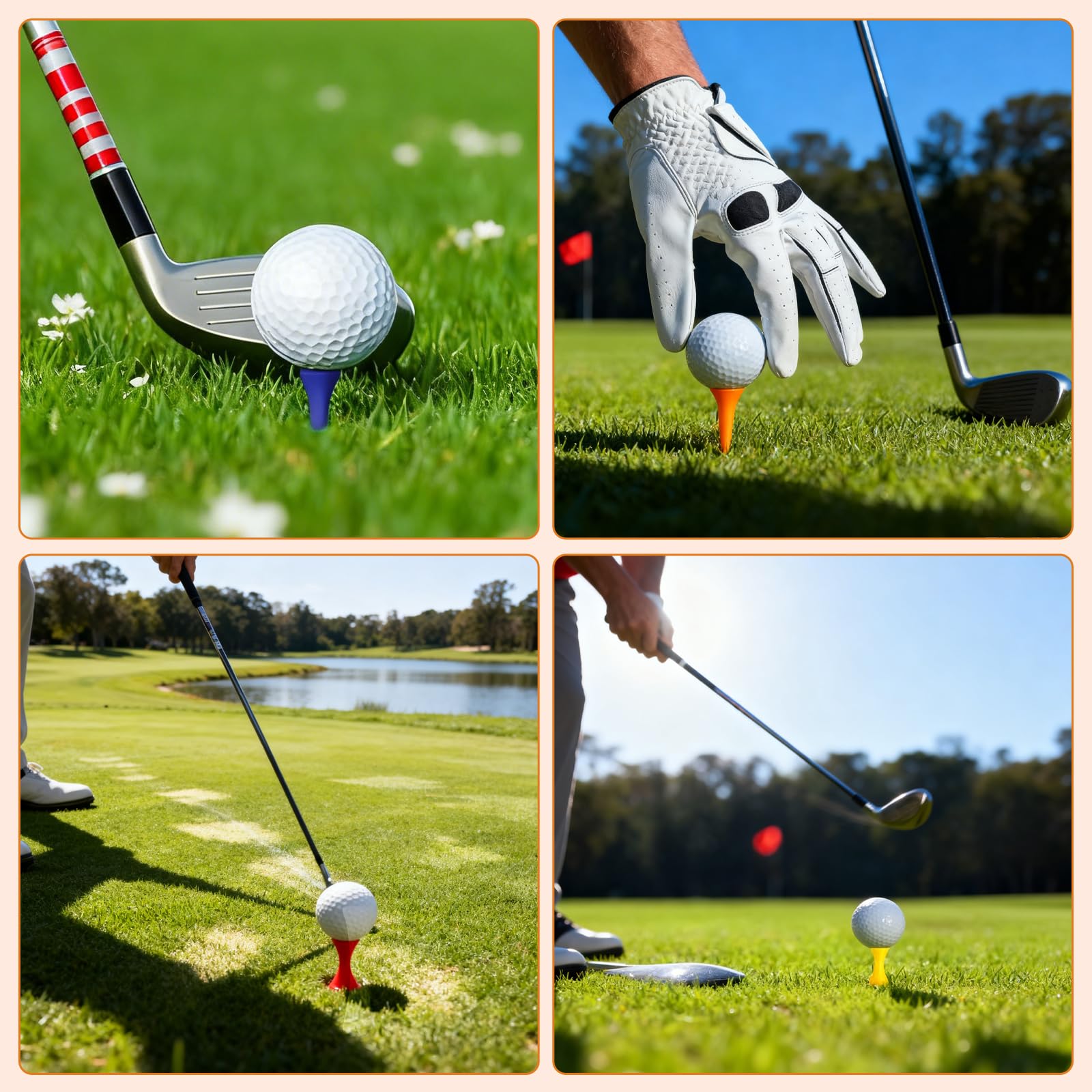 105 Pièces Tees de Golf Plastique, Tee Golf Résistant en PP, 7 Couleurs et Hauteurs, Tee de Golf Entraînement - 5