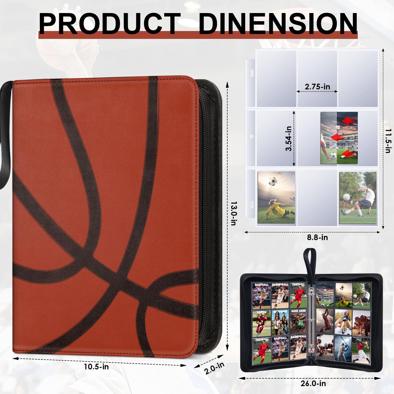 900 Pocket Trading Card Binder With Sleeves – Baseball, Sports & Game Card Album, Protective Storage For Collectors