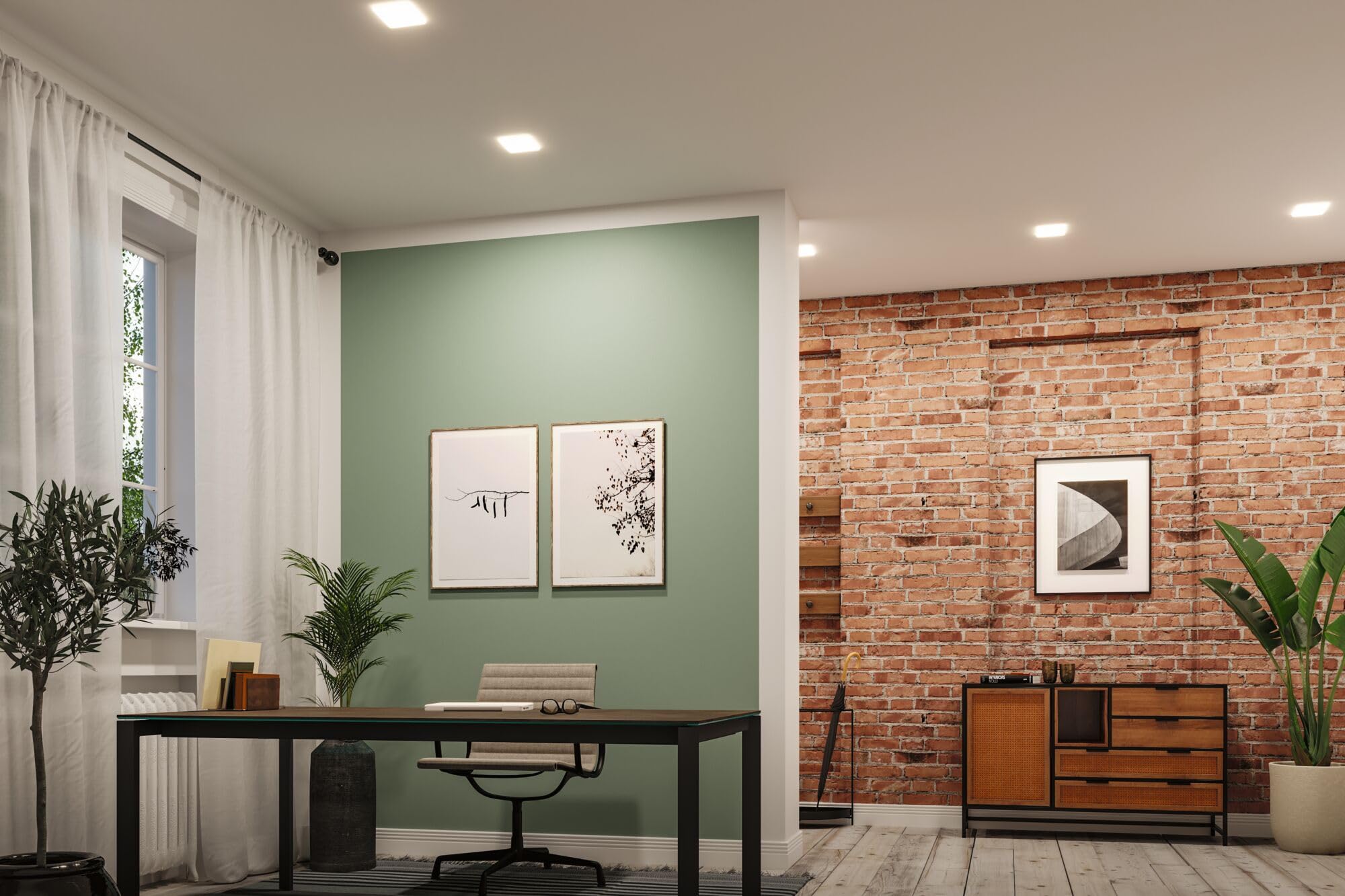 Paulmann 92395 Panel LED, oprawa wpuszczana Veluna VariFit, IP44 185x185mm czworok., w kompl. oprawa sufitowa 1x17 W satyn. tworzywo sztuczne 3000 K