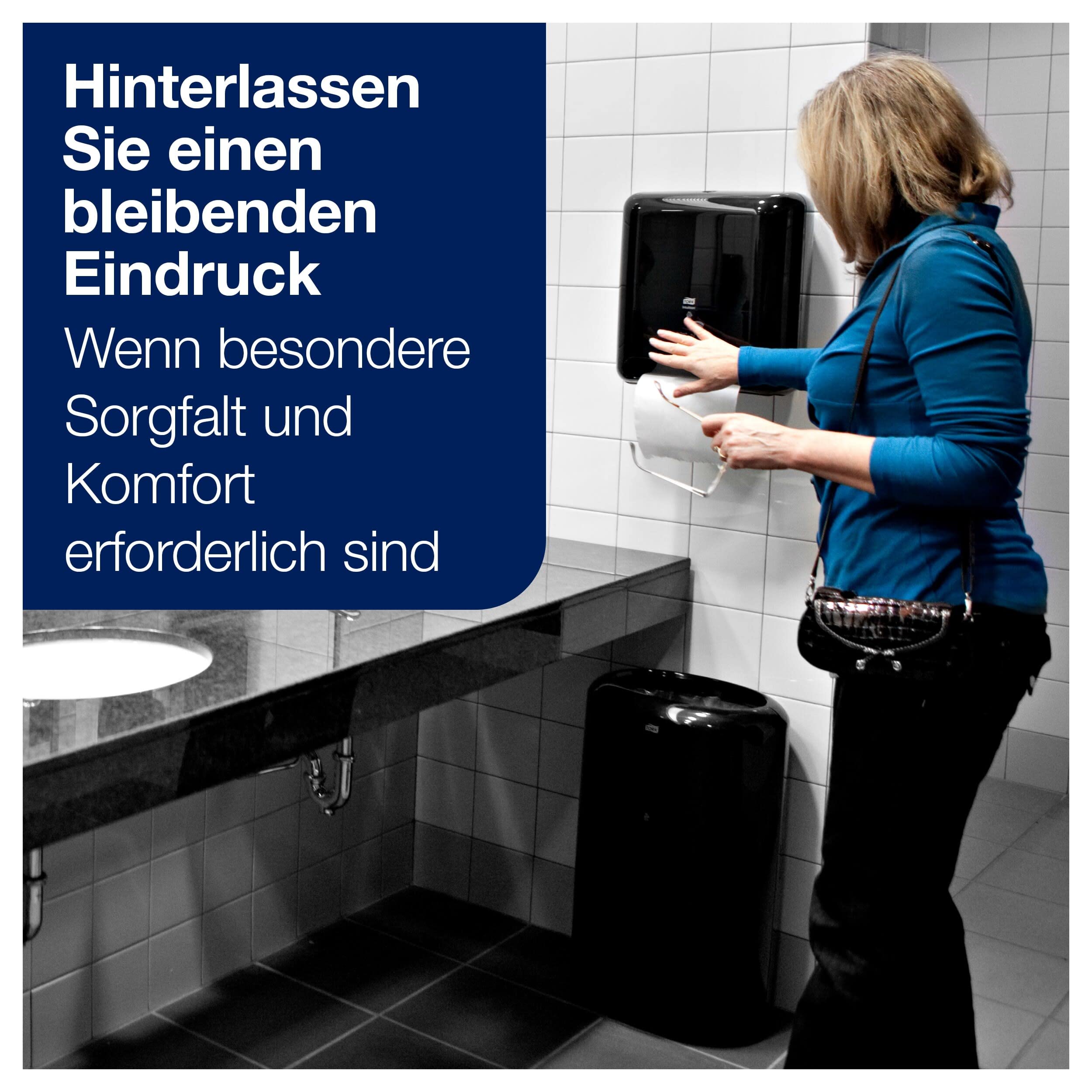 Tork Matic Rollenhandtuch Advanced 290067 - H1 Papierhandtücher für Rollenhandtuchspender, weich, reißfest, 2-lagig, weiß, mit Blatt-Prägung in Grau, 1 karton = 6 rollen