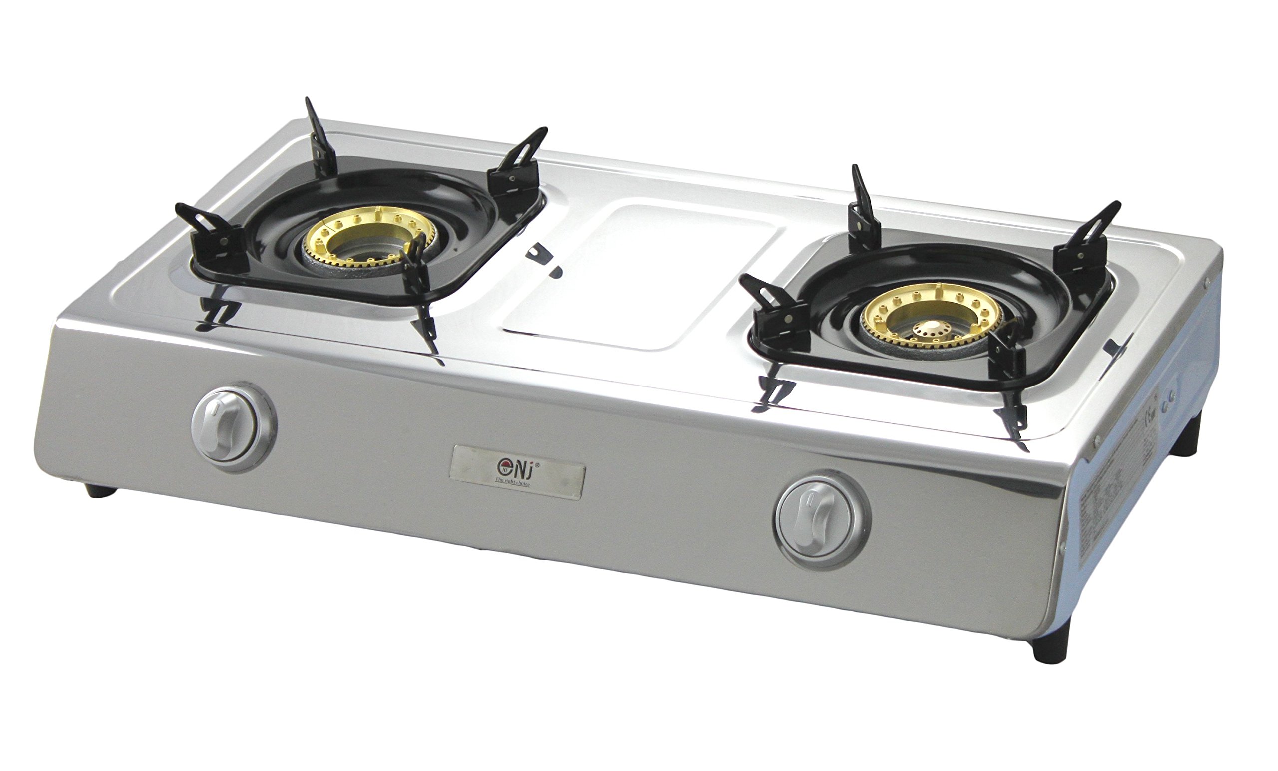 NJ NSD2C Portable Camping Gas Stove 2 Burners Indoor Caravan with Lid