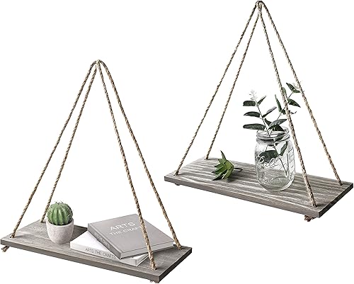 Estantes flotantes para colgar en la pared de 17 x 5 pulgadas, organizador de madera envejecida, decoración rústica del hogar para sala de estar,