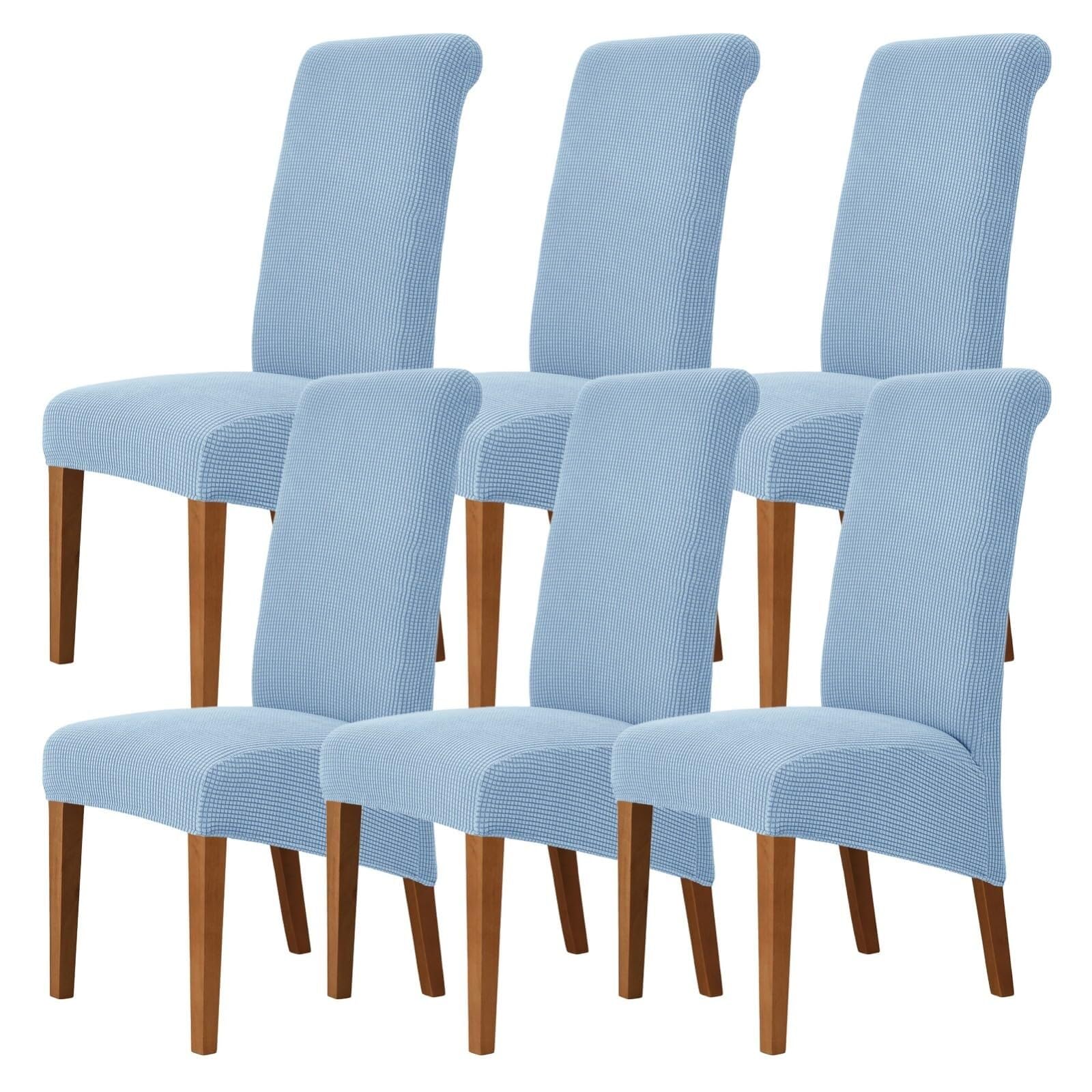 NMVAWIPT Stretch High-Back Dining Chair Covers, Removable Washable Protectors With Elastic Bottom, For Home, Restaurant, Banquet(#15,6Pcs)
