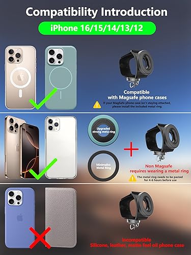 Miniatura 7 de Soporte de teléfono para correr para iPhone, cuerda magnética y telescópica anticaída N52 mejorada - Giratorio de 360, brazalete, pulsera, soporte